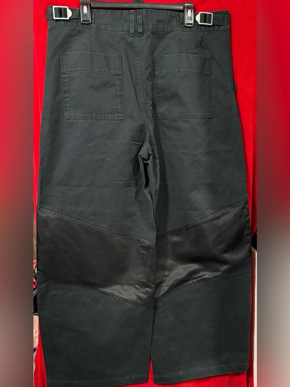 Jordan Flight Utility Two Tone Wide Leg Baggy Pants Black Size Large
